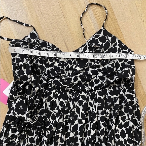 Kate Spade Tiered Midi Dress Rosy Garden with back tie detail NEW - Picture 4 of 5